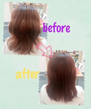 セミロング カラー 赤松 摩美のヘアスタイル