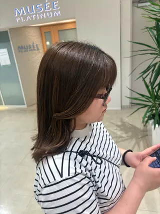 ミディアム ✨艶髪／透明感カラー ミユ💜のヘアスタイル