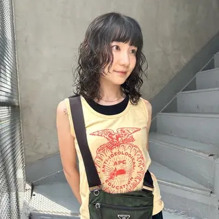 ミディアム パーマ 🌈圧倒的デザイン パーマ　関和希のヘアスタイル