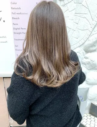 セミロング カラー 樫原裕二/レイヤー カット/透明感カラーのヘアスタイル