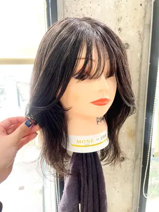 ミディアム カラー ボブヘアカット Rikapi❤️のヘアスタイル