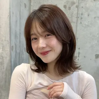 ミディアム 新宿/美髪矯正/ 透明感カラー/たくのヘアスタイル
