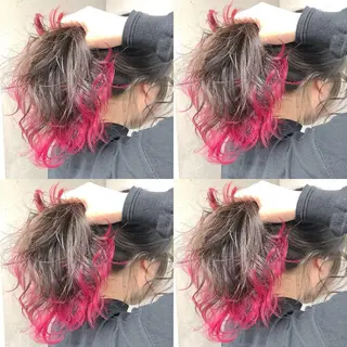 セミロング カラー ヘアアレンジ 【池袋/スパイキー ショート】ⓝⓘⓜⓤのヘアスタイル