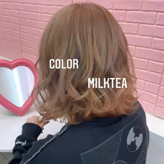 ミディアム カラー エクステ🩵ブリーチ 韓国ヘア🩵KAEのヘアスタイル