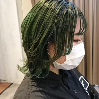 ミディアム 所渉/韓国レイヤー /ウルフカットのヘアスタイル