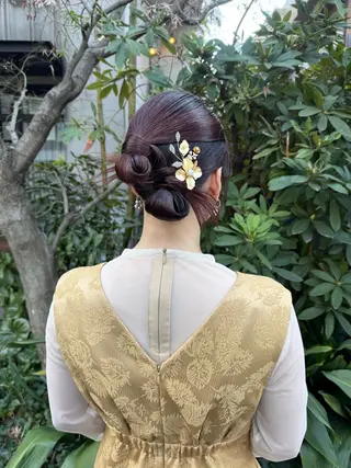 セミロング ヘアアレンジ 【ヘアセット/美眉】 吉川玲のヘアスタイル