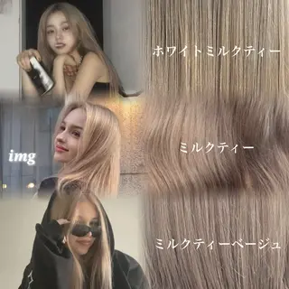 ロング カラー NAMI🤎ブラウン &ミルクティー🤍のヘアスタイル
