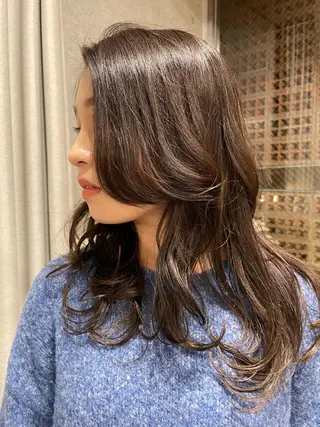 セミロング カラー 吉田一輝 外国人パーマのヘアスタイル