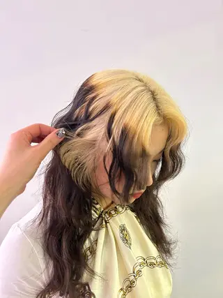 セミロング カラー ウルフカット / ケアブリーチのヘアスタイル