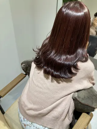 セミロング ✨色持ちの良い艶 カラー✨蟹江真世のヘアスタイル