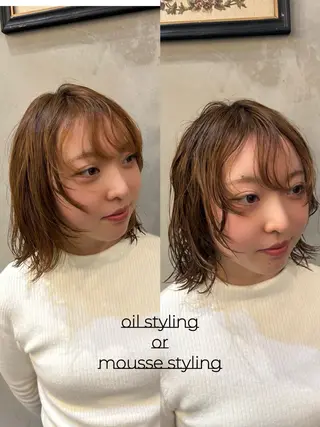 ミディアム パーマ 再現性◎ボブ／パーマ レイヤー/ユウキのヘアスタイル