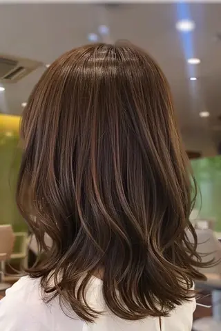 セミロング カラー 細川 明子のヘアスタイル