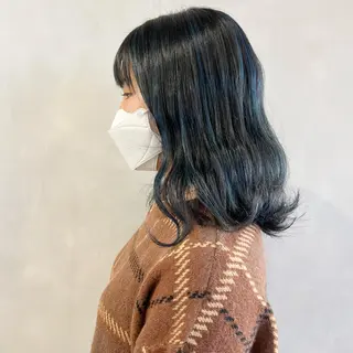 セミロング カラー 🤍髪質改善➕透明感 カラー🤍川上葵のヘアスタイル