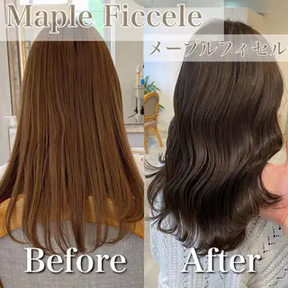 セミロング カラー ブリーチなし✨艶髪 カラー𓃲YAGIのヘアスタイル