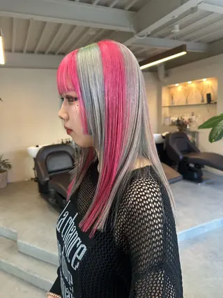 セミロング カラー ハイトーン×似合わせ 🌱中川慎之介のヘアスタイル