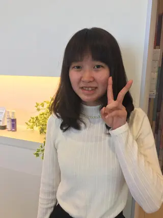 セミロング ロング カラー パーマ ひがし さゆりのヘアスタイル