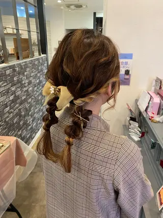 ミディアム ヘアアレンジ 新谷 桃子のヘアスタイル