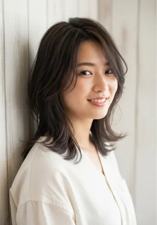 ミディアム カラー パーマ Mio ✂︎ラパーチェのヘアスタイル