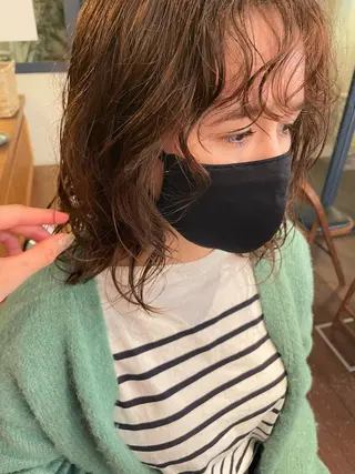 ミディアム パーマ ヘアアレンジ 抜け感perm🌐 |kazaneのヘアスタイル