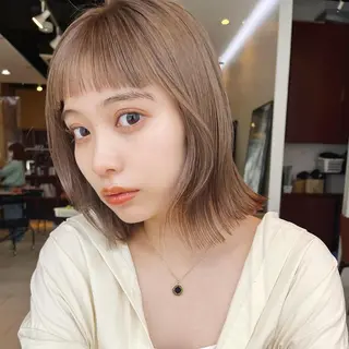 ミディアム カラー 🌱小顔ヘア/ボブ ミディアム/双葉🌱のヘアスタイル