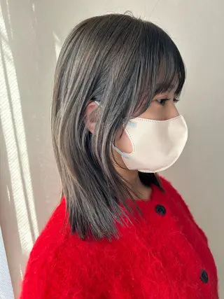 セミロング カラー hub hair レイヤー/透明感のヘアスタイル