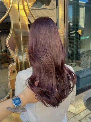 セミロング カラー 似合わせハイトーン 🍯ayumi🍯のヘアスタイル