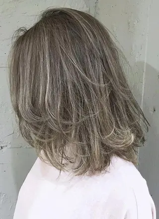 セミロング カラー パーマ ヘアアレンジ チビ編み込みエクステ シールEXどぅ〜すのヘアスタイル