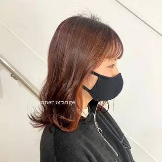 ミディアム カラー ハル🌸柔色/ ブリーチなし/艶髪のヘアスタイル