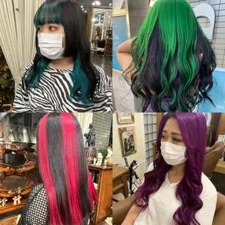 ロング カラー モモカ/ハイトーン /バレイヤージュのヘアスタイル