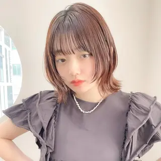 ショート カラー ミディアム/顔周り/ ベージュ🌼mayuのヘアスタイル