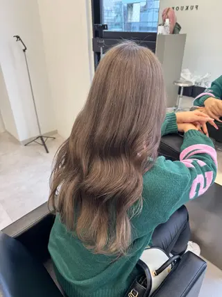 ロング カラー エクステ×ベージュ 韓国ヘア/KENTAのヘアスタイル