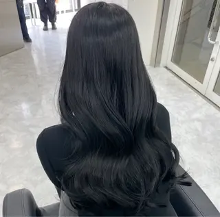 ロング 韓国ヘア/ブリーチ無 しWカラー/オリーブのヘアスタイル