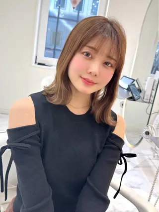 ミディアム カラー ボブ/レイヤー /植原健太のヘアスタイル