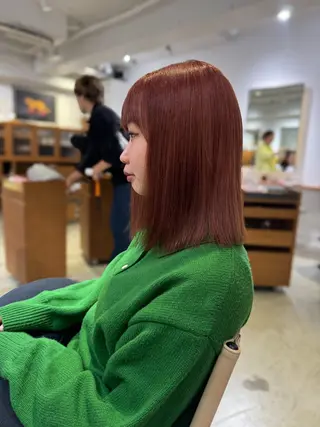 ミディアム カラー ナガミネアリサ/ 学芸大学/海外ヘアのヘアスタイル