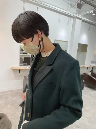 ショート カラー パーマ/透明感カラー /ボブ/吉田一生のヘアスタイル