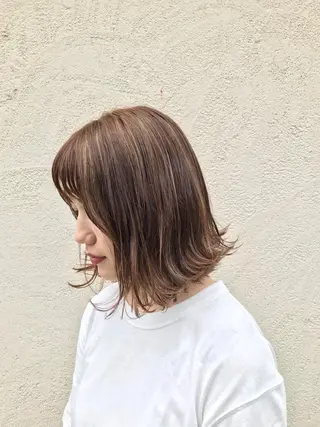 ミディアム 小杉輝/ショート /艶カラー✨のヘアスタイル