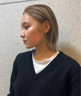 ショート カラー 名古屋栄/ブリーチ/ ボブ🧃木下桃嘉のヘアスタイル