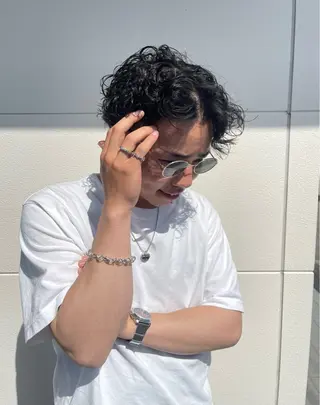 パーマ メンズ SASAnagano 岩下サードゥのヘアスタイル