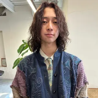 ミディアム メンズ ハイトーン×似合わせ 🌱中川慎之介のヘアスタイル