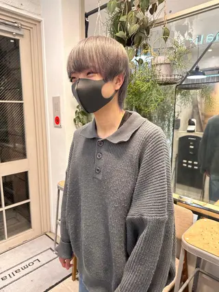 ショート カラー メンズ REINA☁️透明感 カラー/ぷつっと♡のヘアスタイル