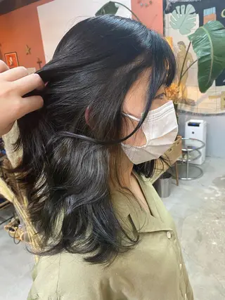 ミディアム カラー ヘアアレンジ メンズ ネイル マツエク・マツパ アイブロウ chapter問屋町 💘小室明華のヘアスタイル