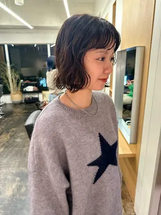 ショート パーマ yupi🐈⬛ レイヤー/パーマのヘアスタイル