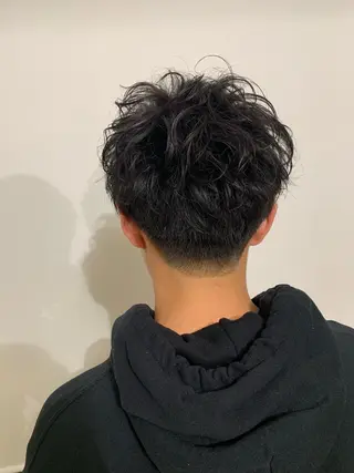 ミディアム カラー パーマ メンズ 加藤 綾華のヘアスタイル