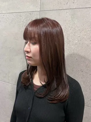 セミロング カラー 艶カラー🫧/ 板倉かなみのヘアスタイル