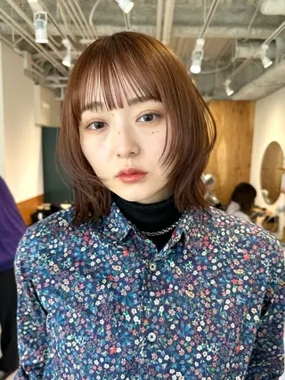 ミディアム sea by luvismけやき通り2号店所属・ボブ/ショート/ 縮毛矯正/岸本恭明のヘアスタイル