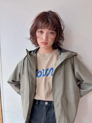 パーマ ボブ/ミディアム 親しみやすさ/さくらのヘアスタイル