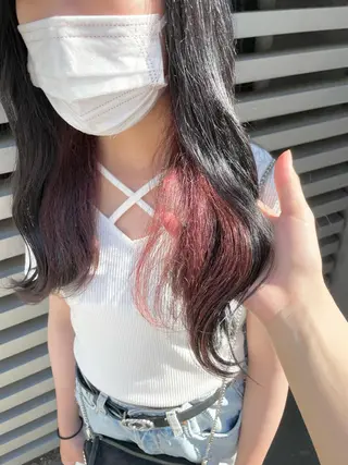 セミロング カラー 岩戸 新のヘアスタイル