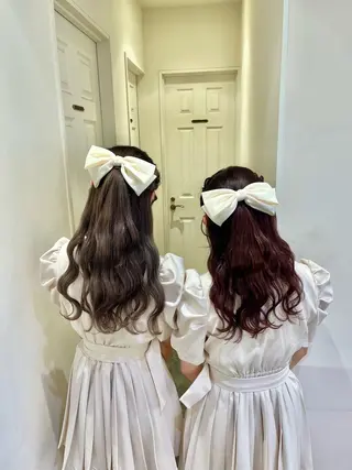 ヘアアレンジ エクステ🎀 暖色カラー🎀amiのヘアスタイル