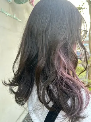 セミロング カラー monami 鈴木 茉由奈のヘアスタイル