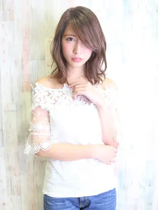 ミディアム カラー HAIR BRAND Link トアロードのヘアスタイル